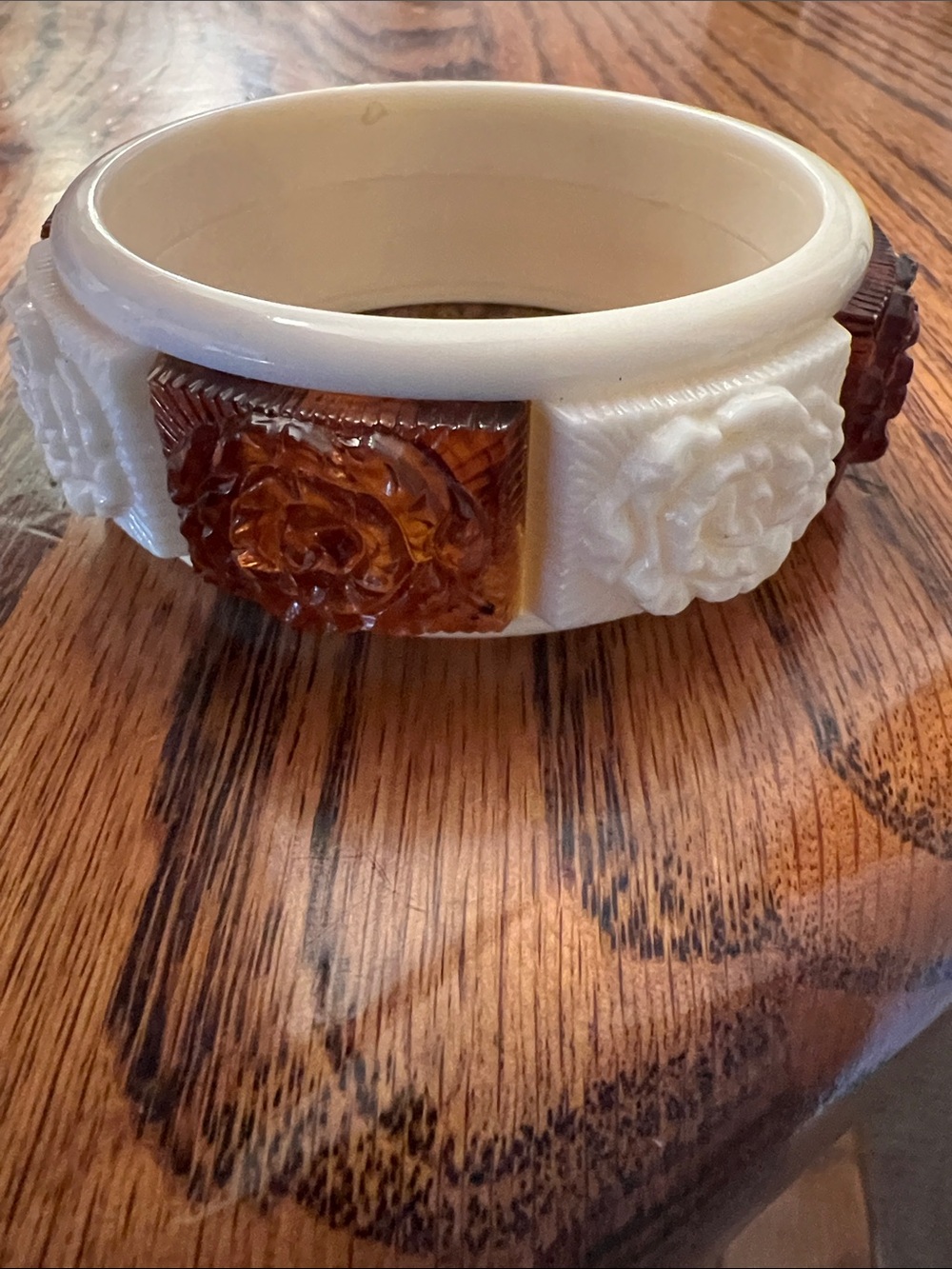 Vintage Sarah Coventry Jewelry Bracelet Chunky Floral Bangle Flower Colorblock